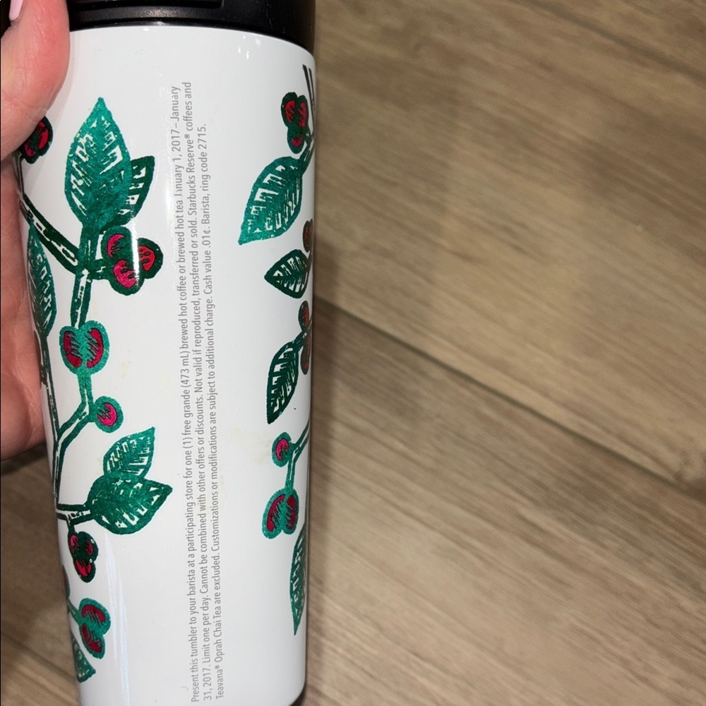Starbucks 2016 Holly Berry Christmas stainless steel travel mug 16 fluid ounce - Picture 4 of 6